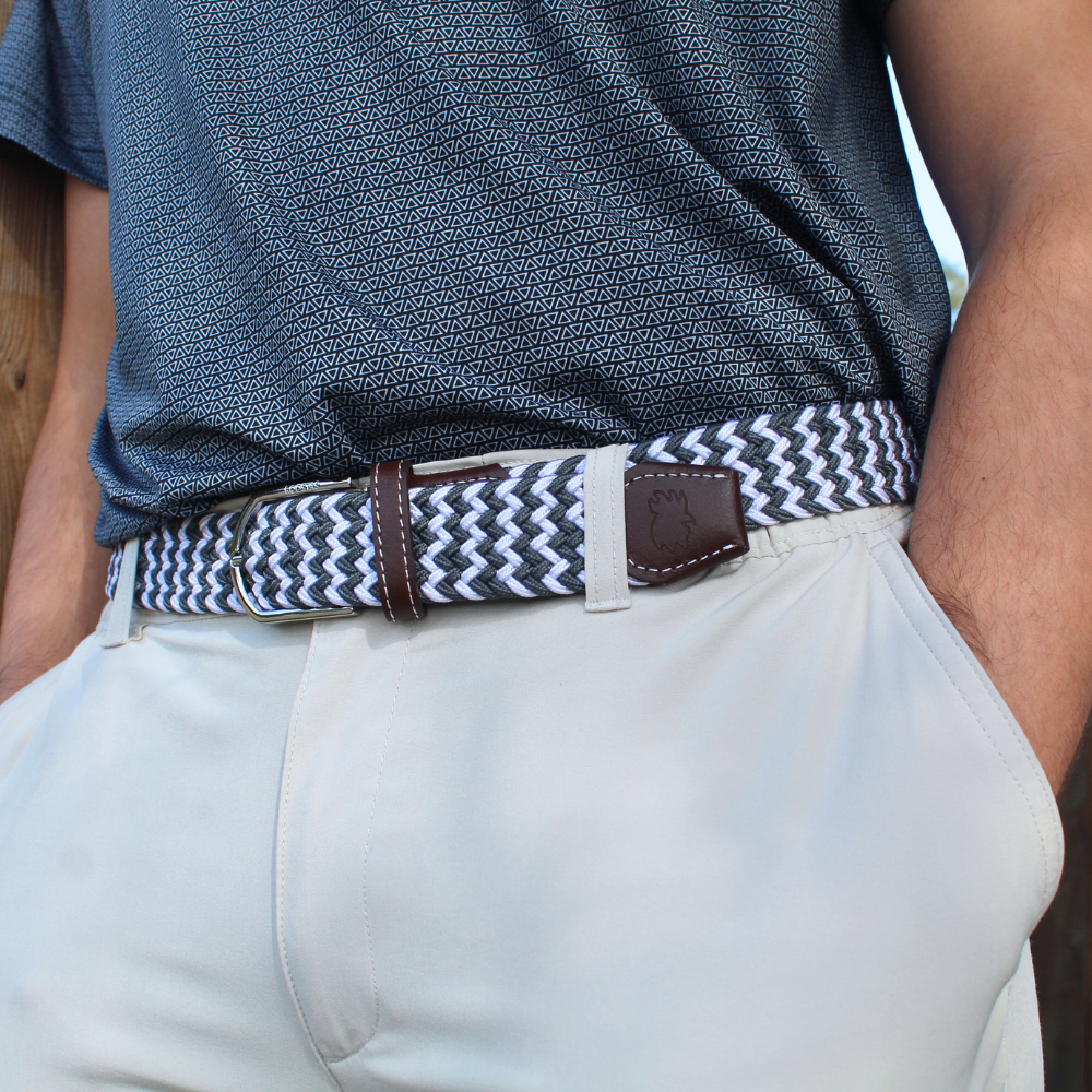 The Aspen Woven Elastic Stretch Golf Belt