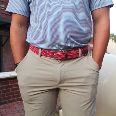The Crimson Woven Elastic Stretch Belt