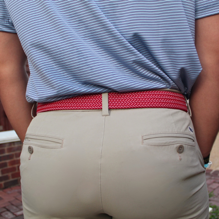 The Crimson Woven Elastic Stretch Belt