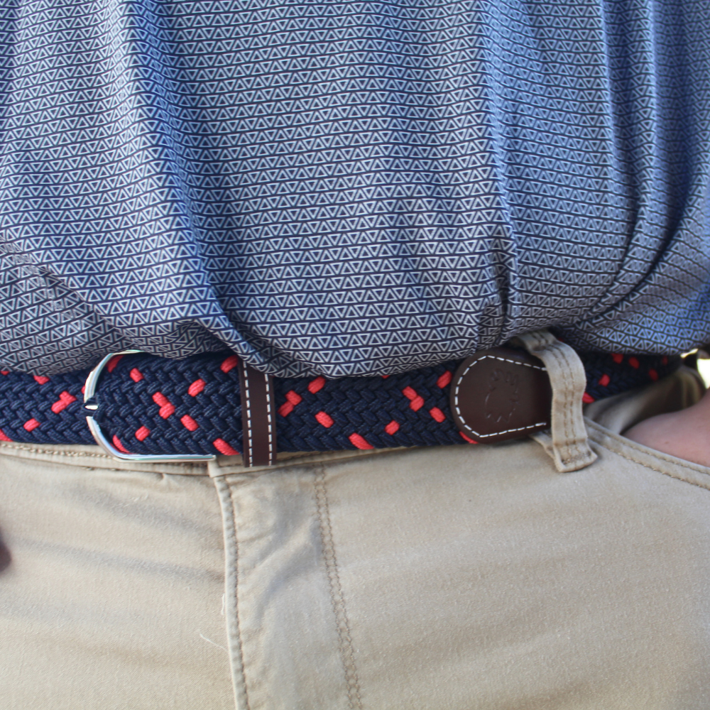 The Harbortown Two Toned Woven Elastic Stretch Belt