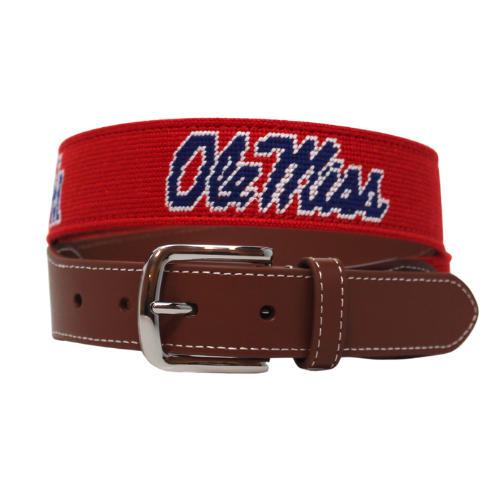 Ole Miss Red Needlepoint