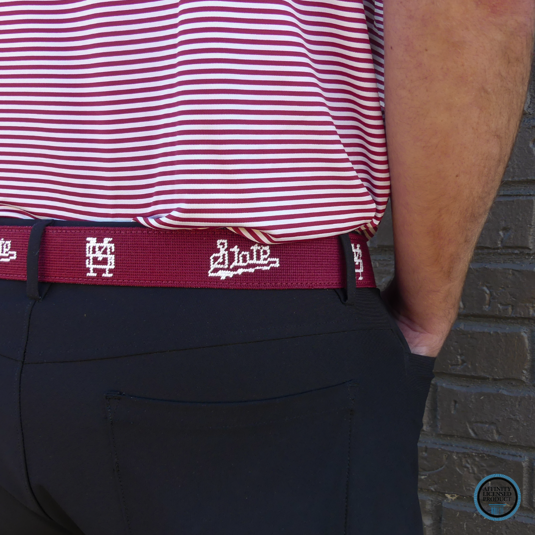 Mississippi State University Maroon Needlepoint