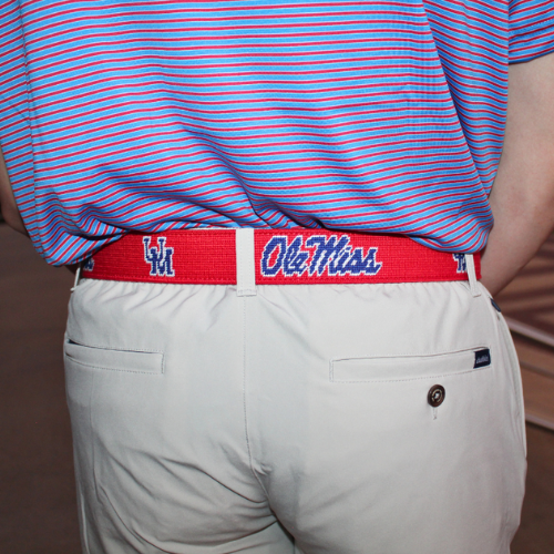 Ole Miss Red Needlepoint