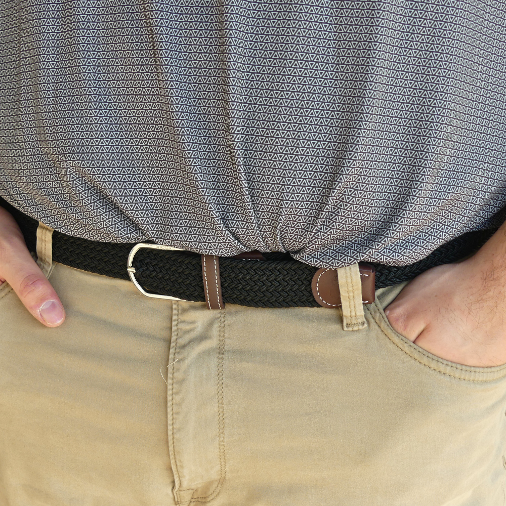The Bethpage Solid Woven Elastic Stretch Belt