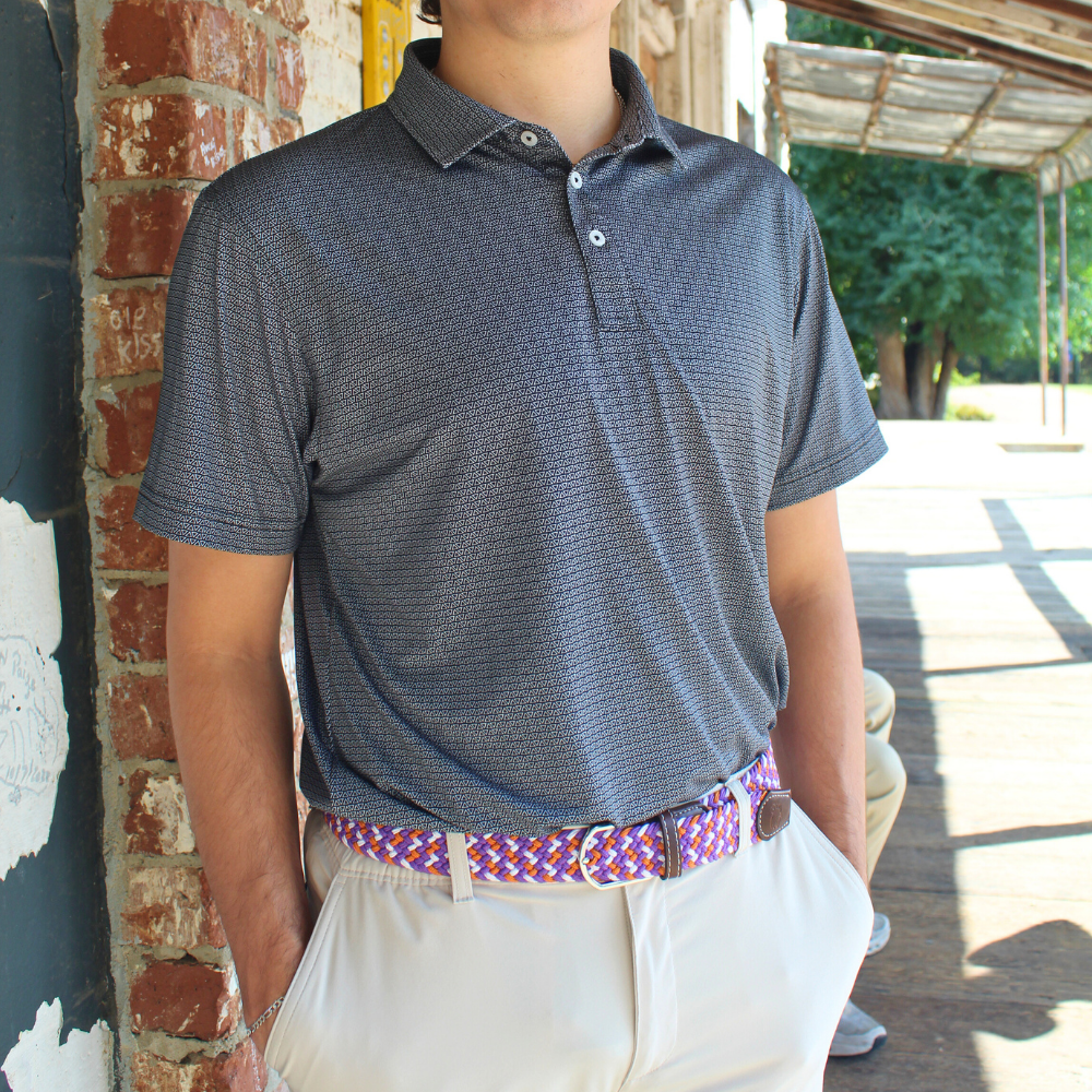 The Hartwell Tri-Color Woven Elastic Stretch Golf Belt