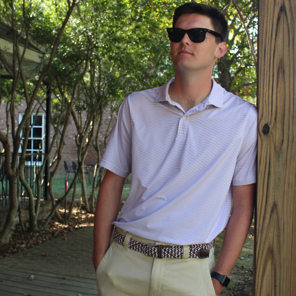 The Marfa Tri-Color Woven Stretch Golf Belt