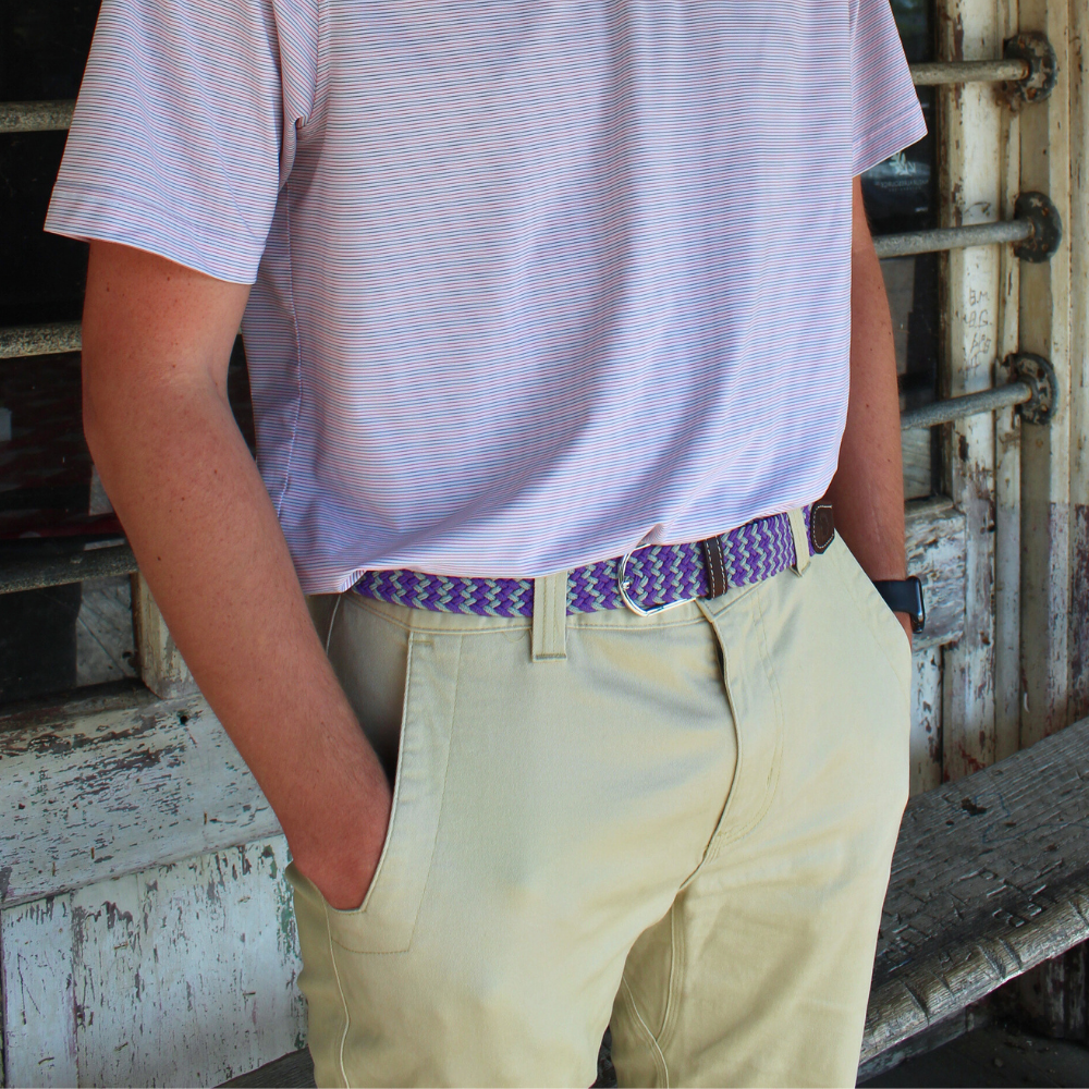 The Colonial Two Toned Woven Elastic Stretch Belt