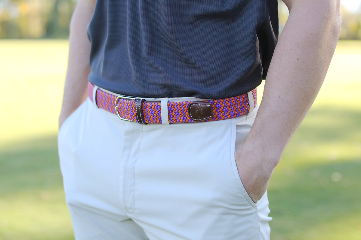The Aiken Two Toned Woven Elastic Stretch Belt