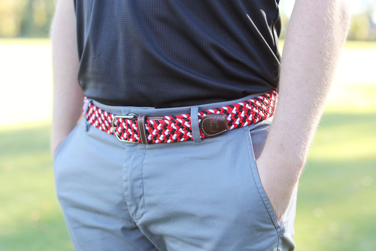 The Brunswick Two Toned Woven Elastic Stretch Belt