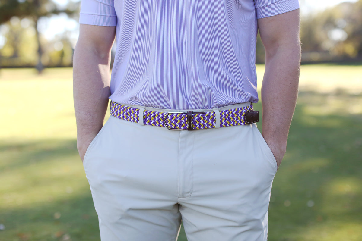 The Nola Two Toned Woven Elastic Stretch Belt