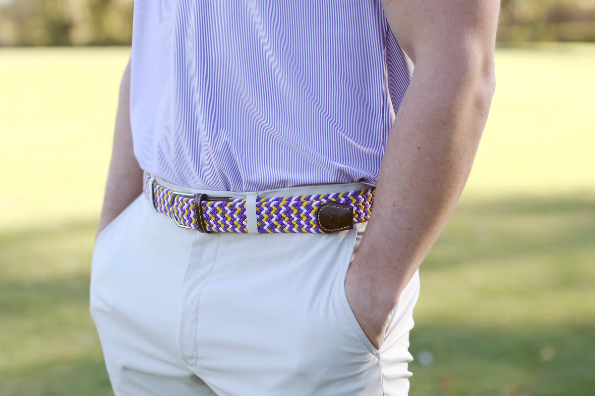 The Nola Two Toned Woven Elastic Stretch Belt