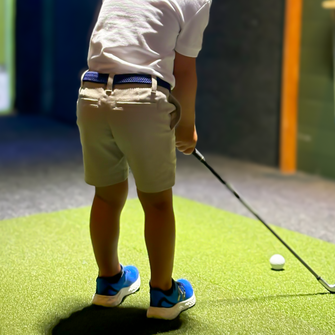The Lil' Pebble Beach Kid's Herringbone Woven Stretch Golf Belt