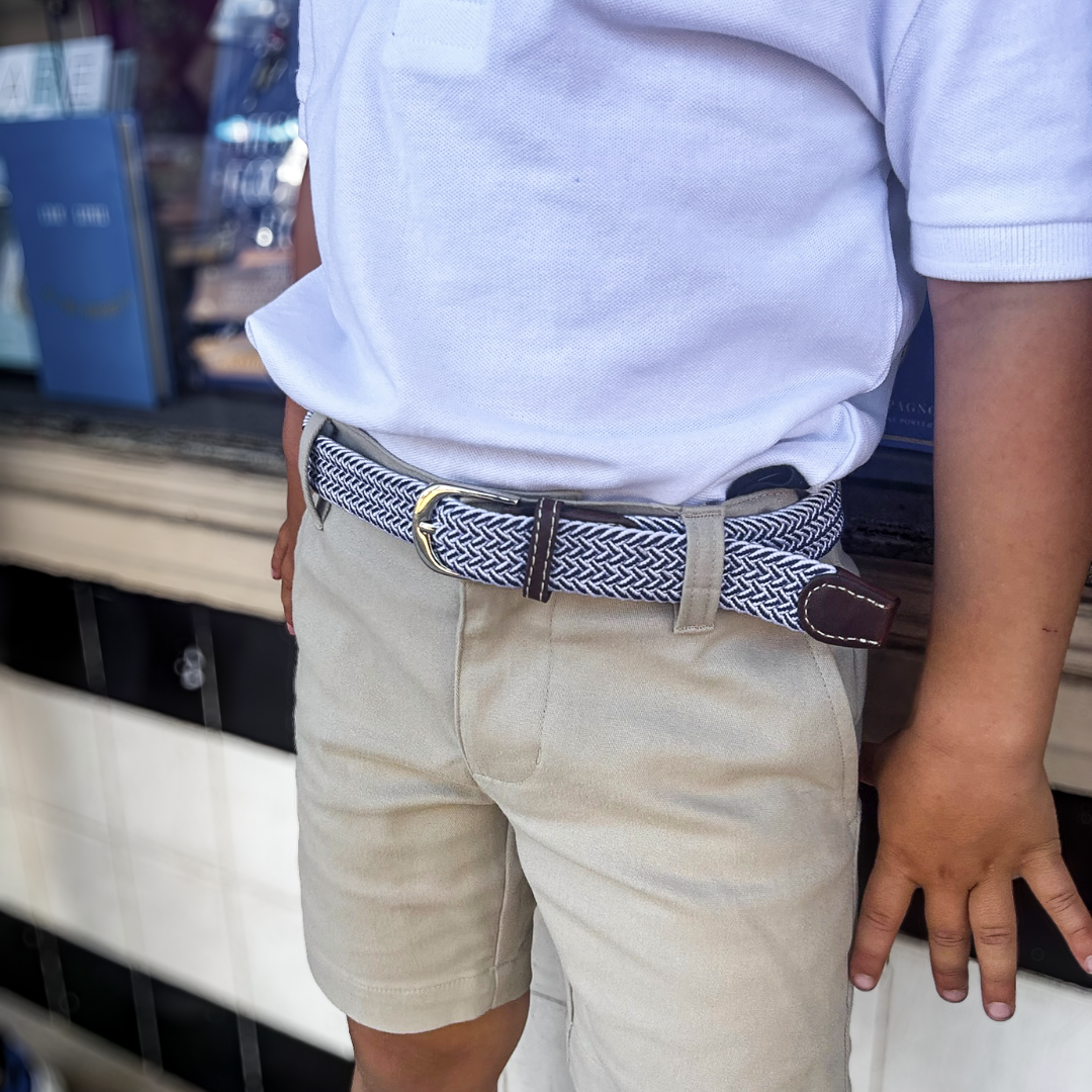 The Lil' Riviera Kid's Herringbone Woven Stretch Golf Belt