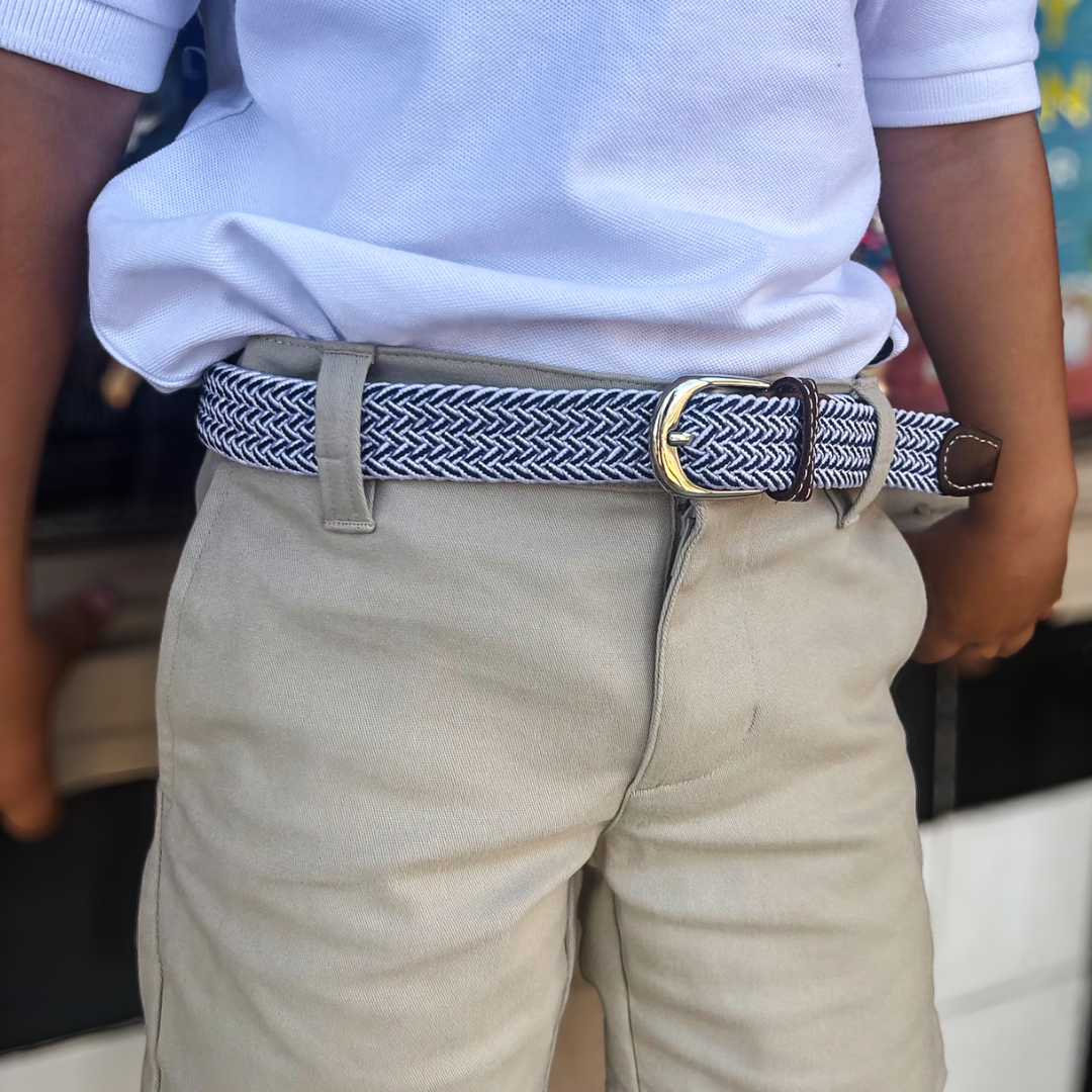 The Lil' Riviera Kid's Herringbone Woven Stretch Golf Belt