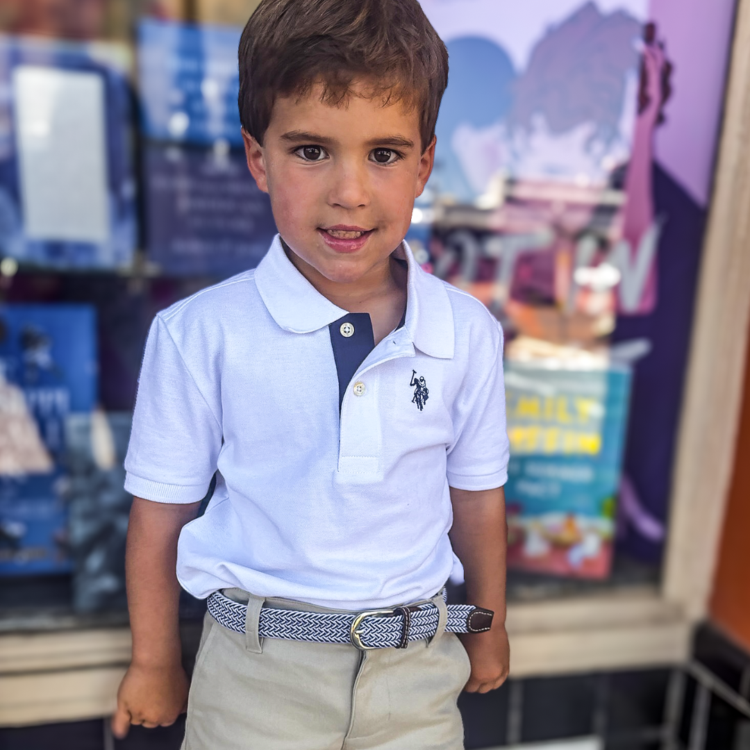 The Lil' Riviera Kid's Herringbone Woven Stretch Golf Belt