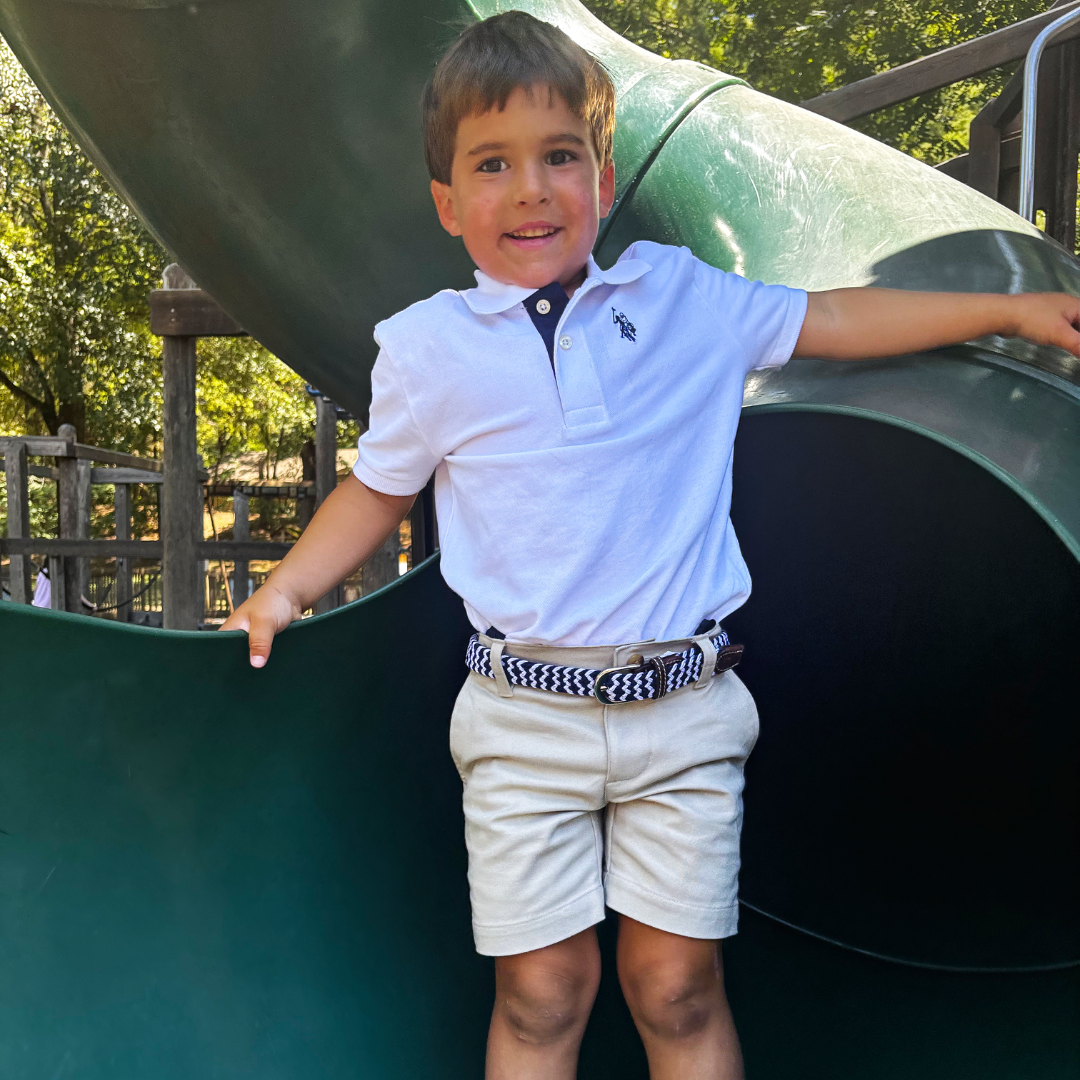 The Lil' Cape Cod Kid's Chevron Woven Stretch Golf Belt