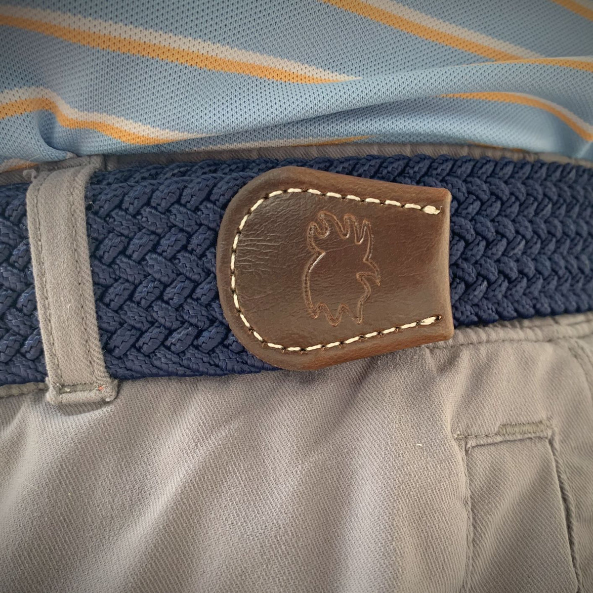 The Pebble Beach Solid Woven Elastic Stretch Belt