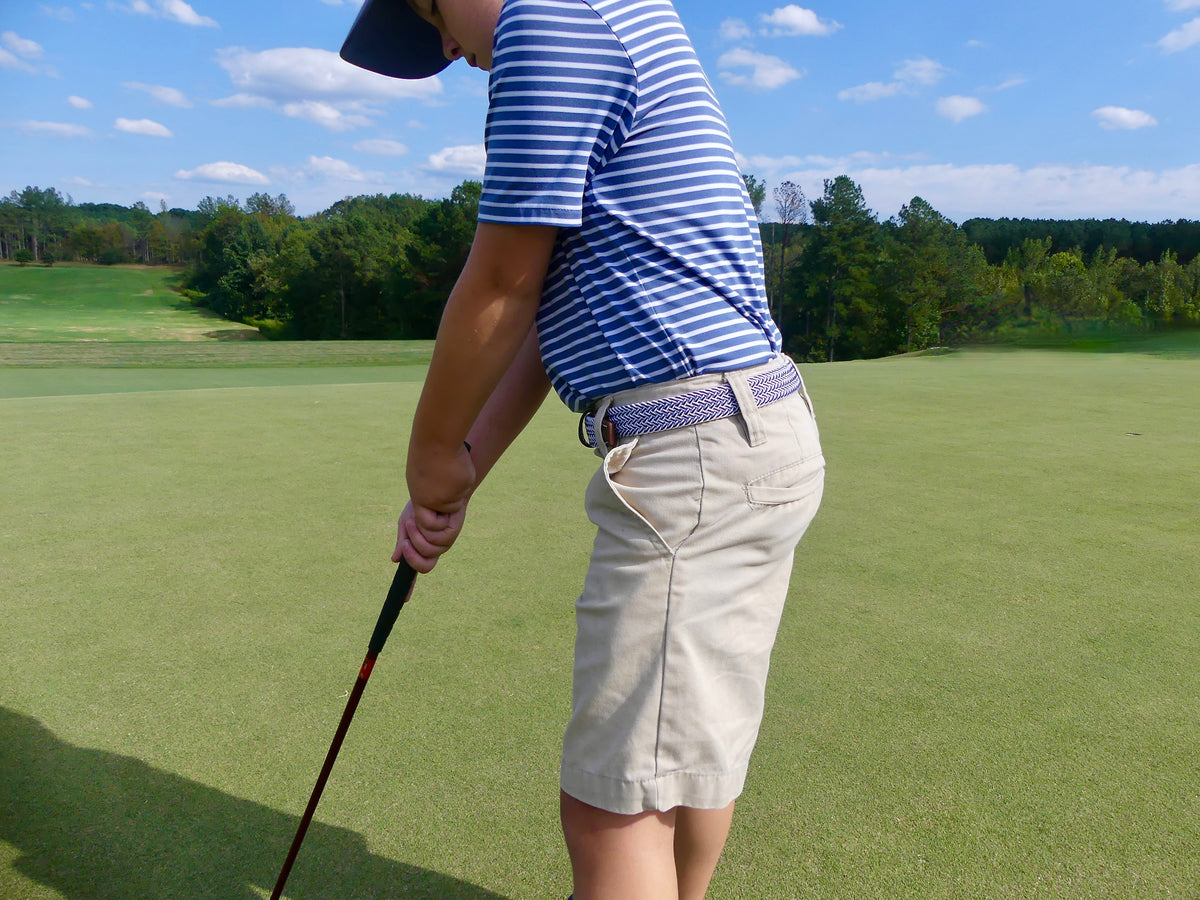 The Lil' Riviera Kid's Herringbone Woven Stretch Golf Belt