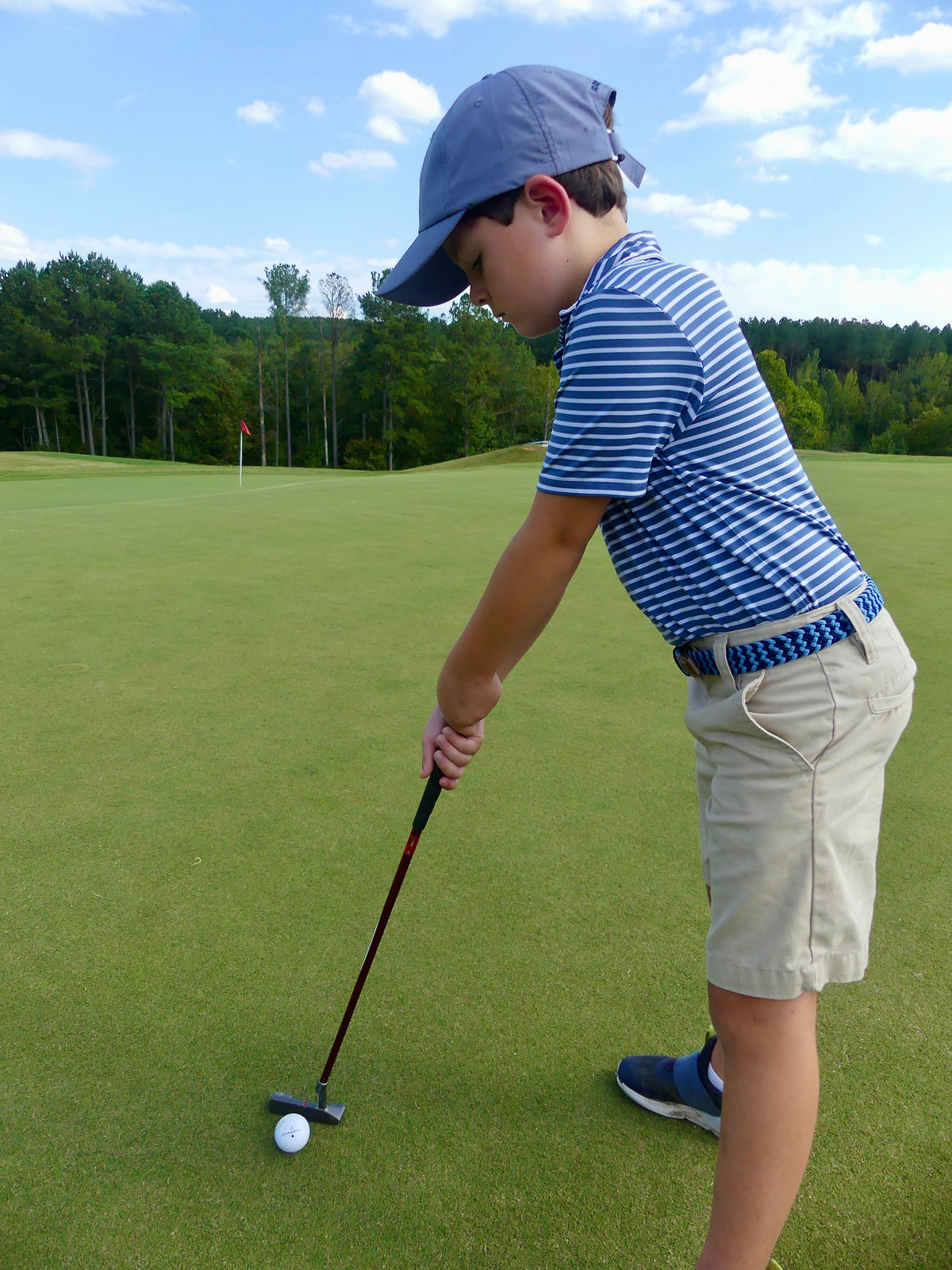 The Lil' Nantucket Kid's Herringbone Woven Stretch Golf Belt