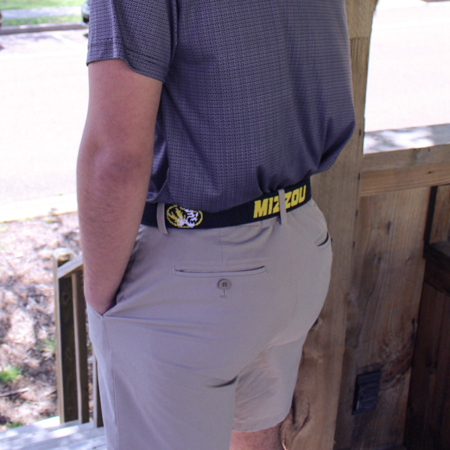 Mizzou Black Needlepoint Belt