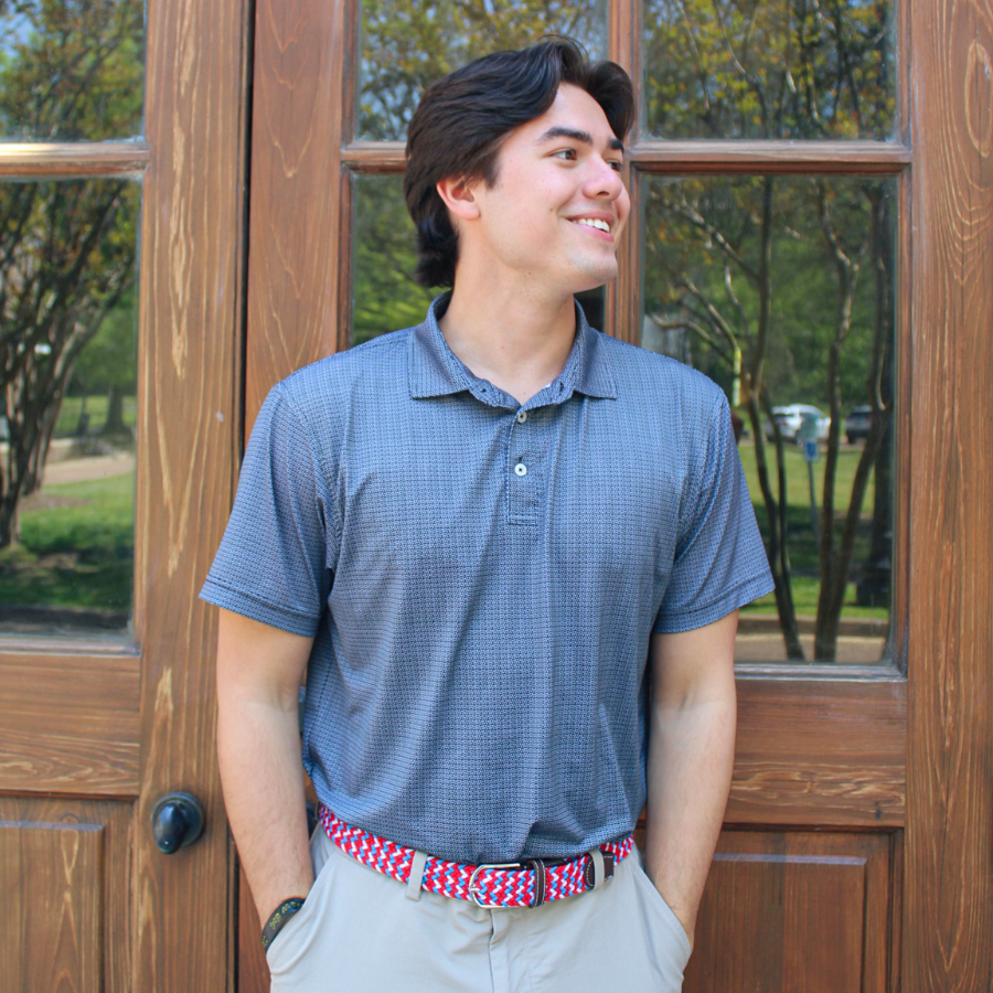 The Natchez Tri-Color Woven Elastic Stretch Golf Belt
