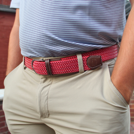 The Crimson Woven Elastic Stretch Belt