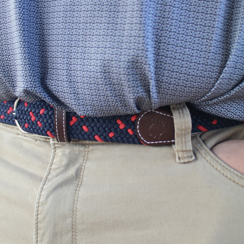 The Harbortown Two Toned Woven Elastic Stretch Belt