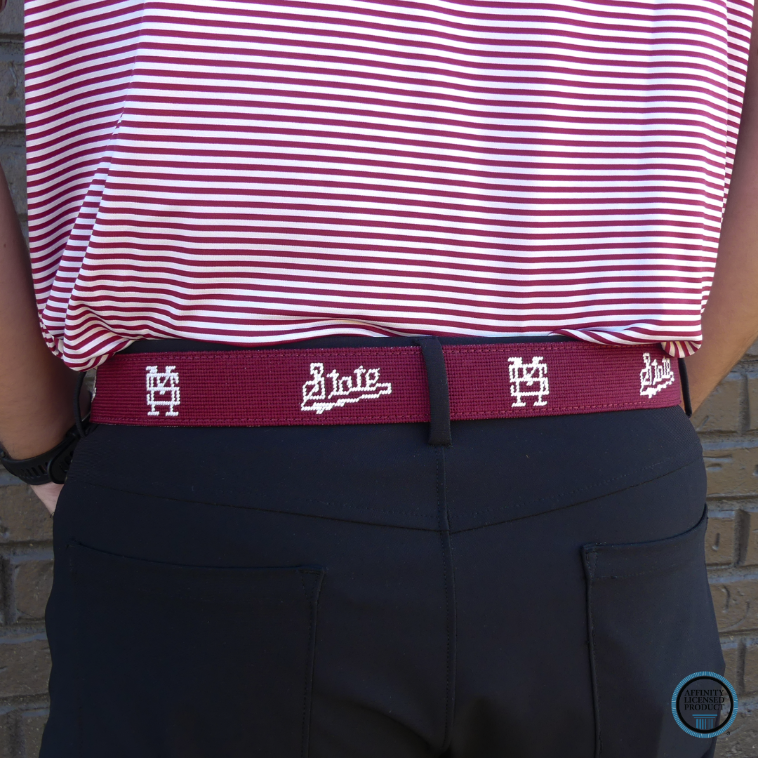 Mississippi State University Maroon Needlepoint