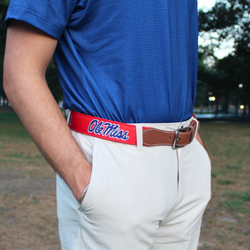 Ole Miss Red Needlepoint