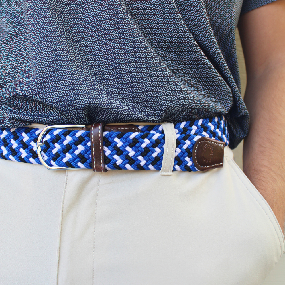 The Jupiter Two Toned Woven Elastic Stretch Belt