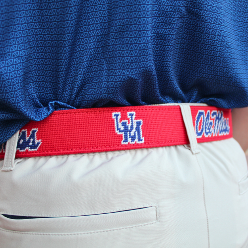 Ole Miss Red Needlepoint