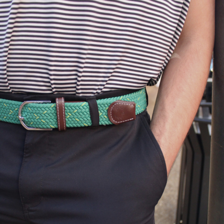 The Aruba Two Toned Woven Stretch Belt