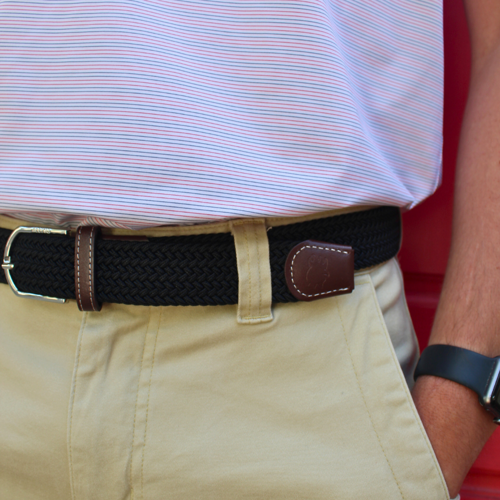 The Bethpage Solid Woven Elastic Stretch Belt