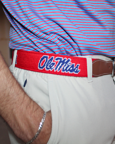 Ole Miss Red Needlepoint