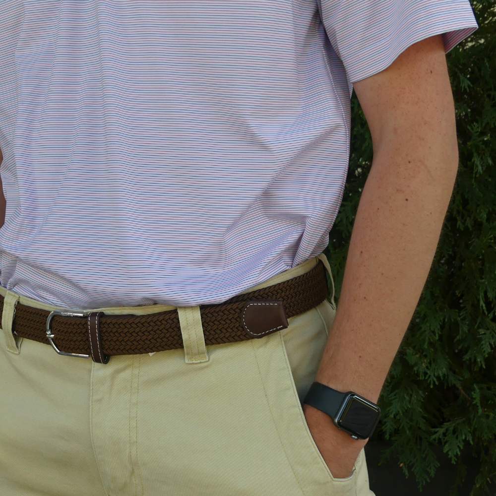 The Mojave Solid Woven Elastic Stretch Golf Belt