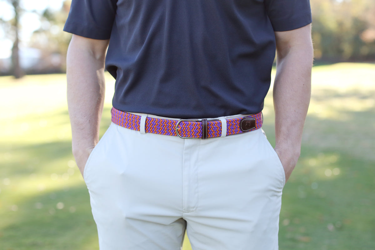 The Aiken Two Toned Woven Elastic Stretch Belt