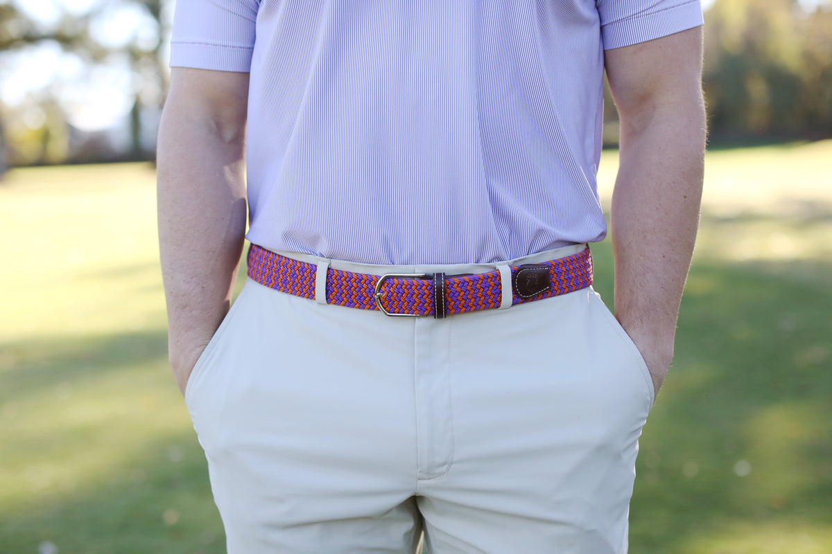The Aiken Two Toned Woven Elastic Stretch Belt