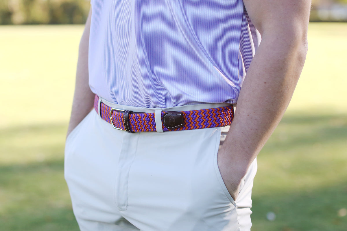 The Aiken Two Toned Woven Elastic Stretch Belt