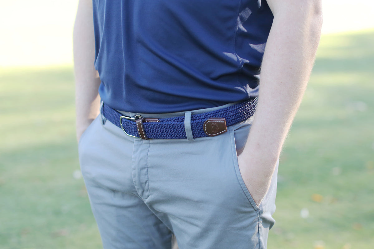The Pebble Beach Solid Woven Elastic Stretch Belt