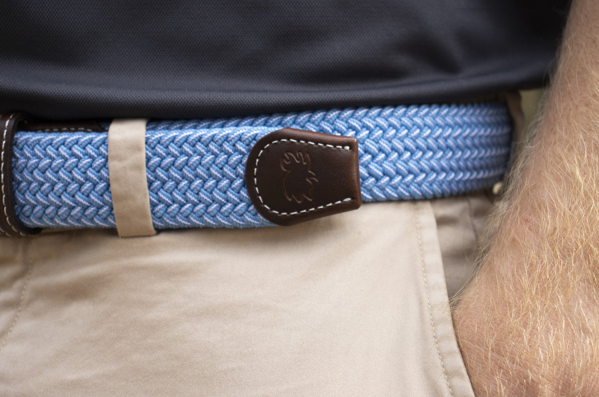 The Newport Two Toned Woven Elastic Stretch Golf Belt
