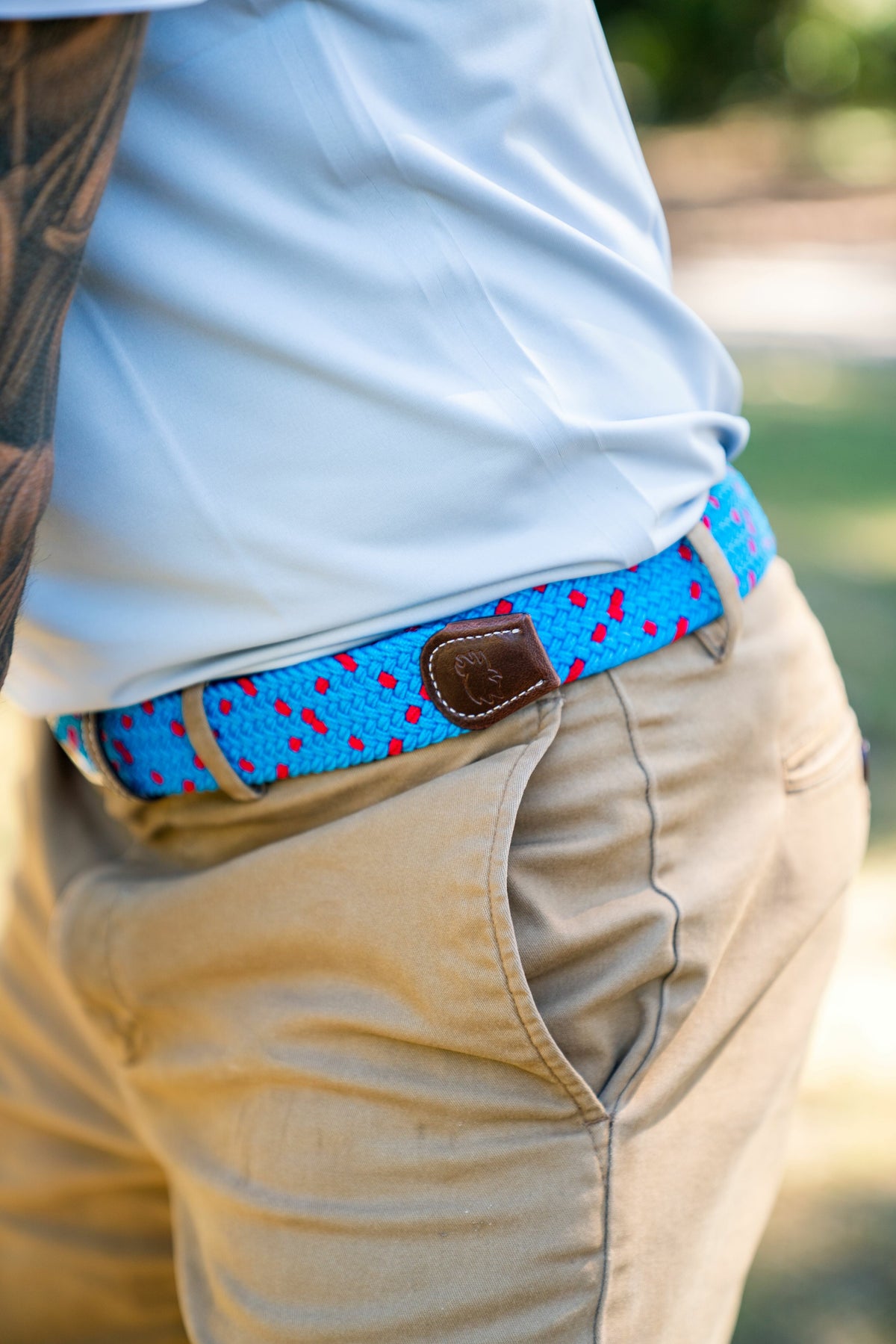 The Hilton Head Two Toned Woven Elastic Belt