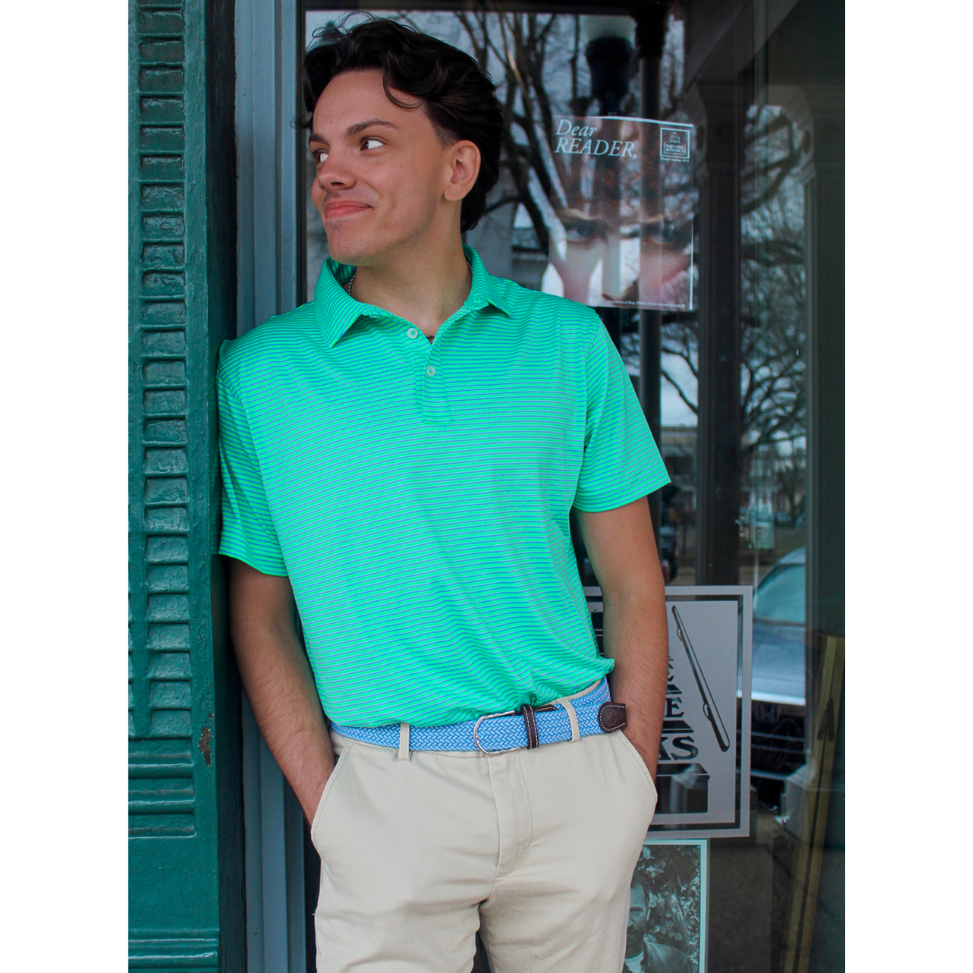 The Newport Two Toned Woven Elastic Stretch Golf Belt