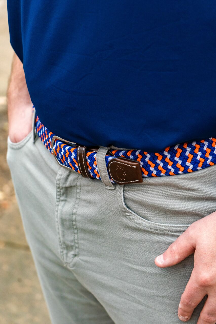 The Everglade Tri-Color Woven Elastic Stretch Golf Belt- LAST CHANCE