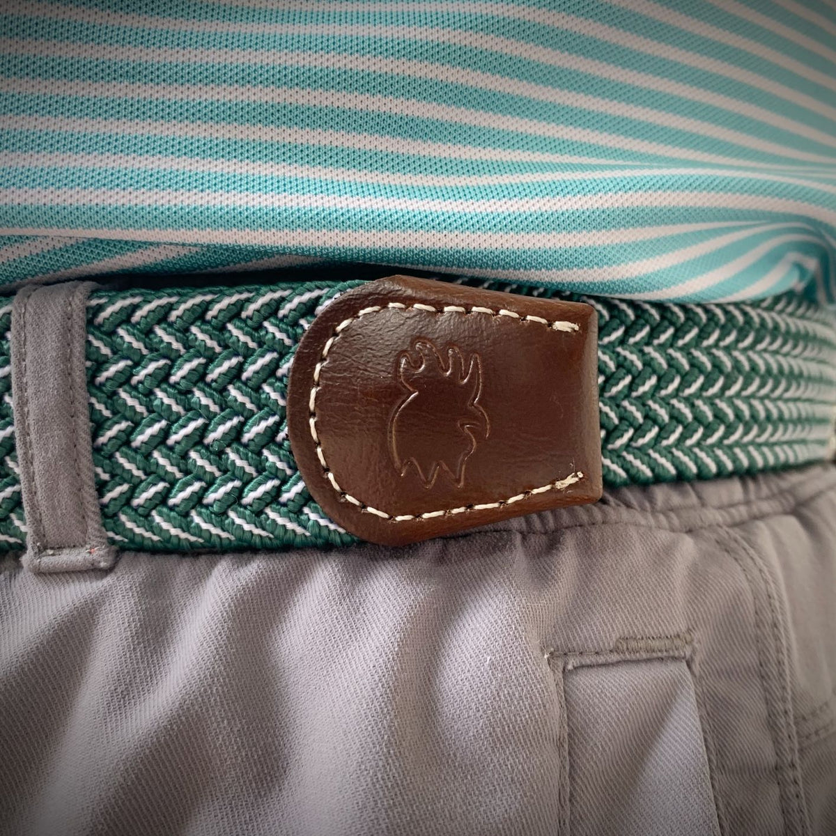The Bandon Two Toned Woven Elastic Stretch Belt