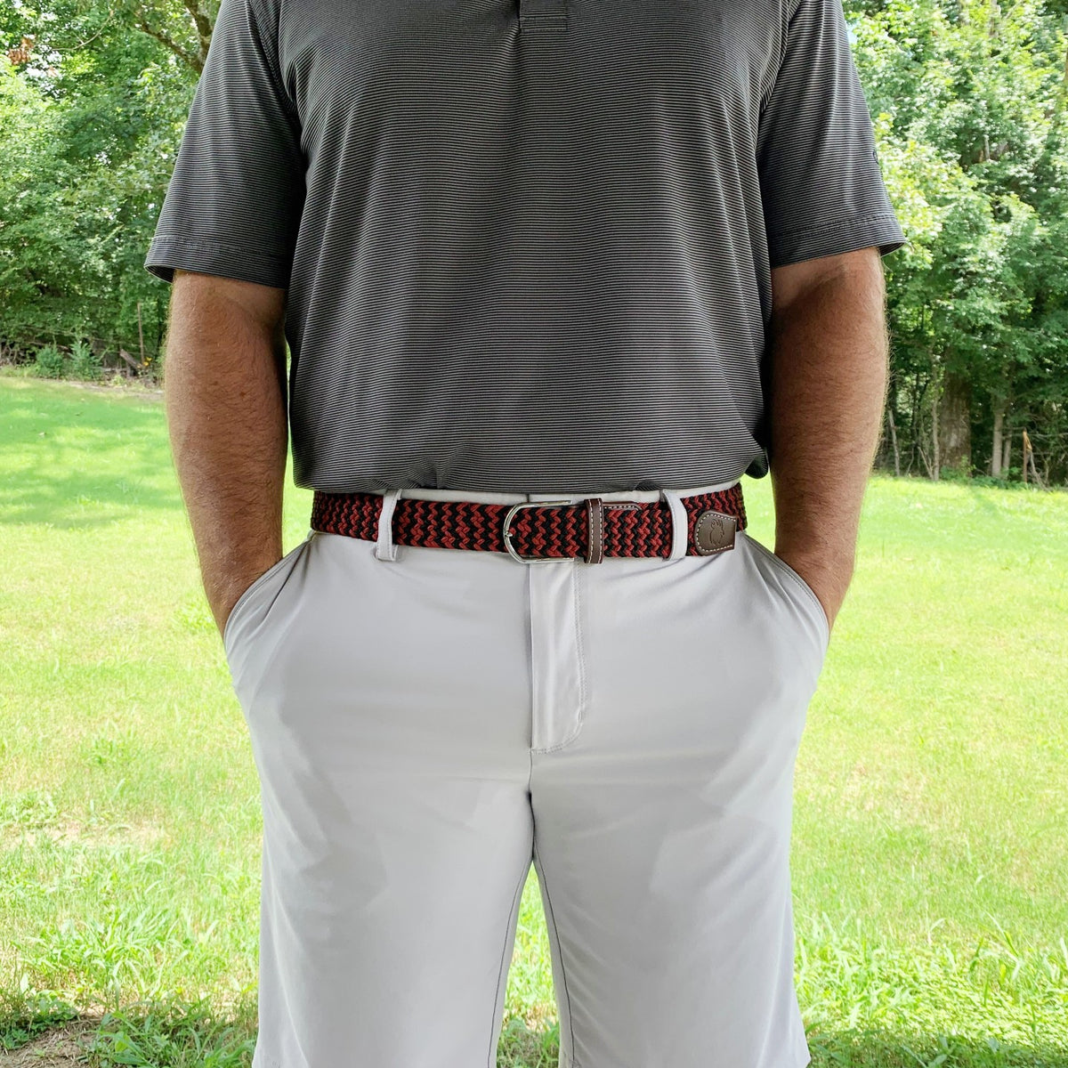 The Columbia Two Toned Woven Elastic Stretch Belt