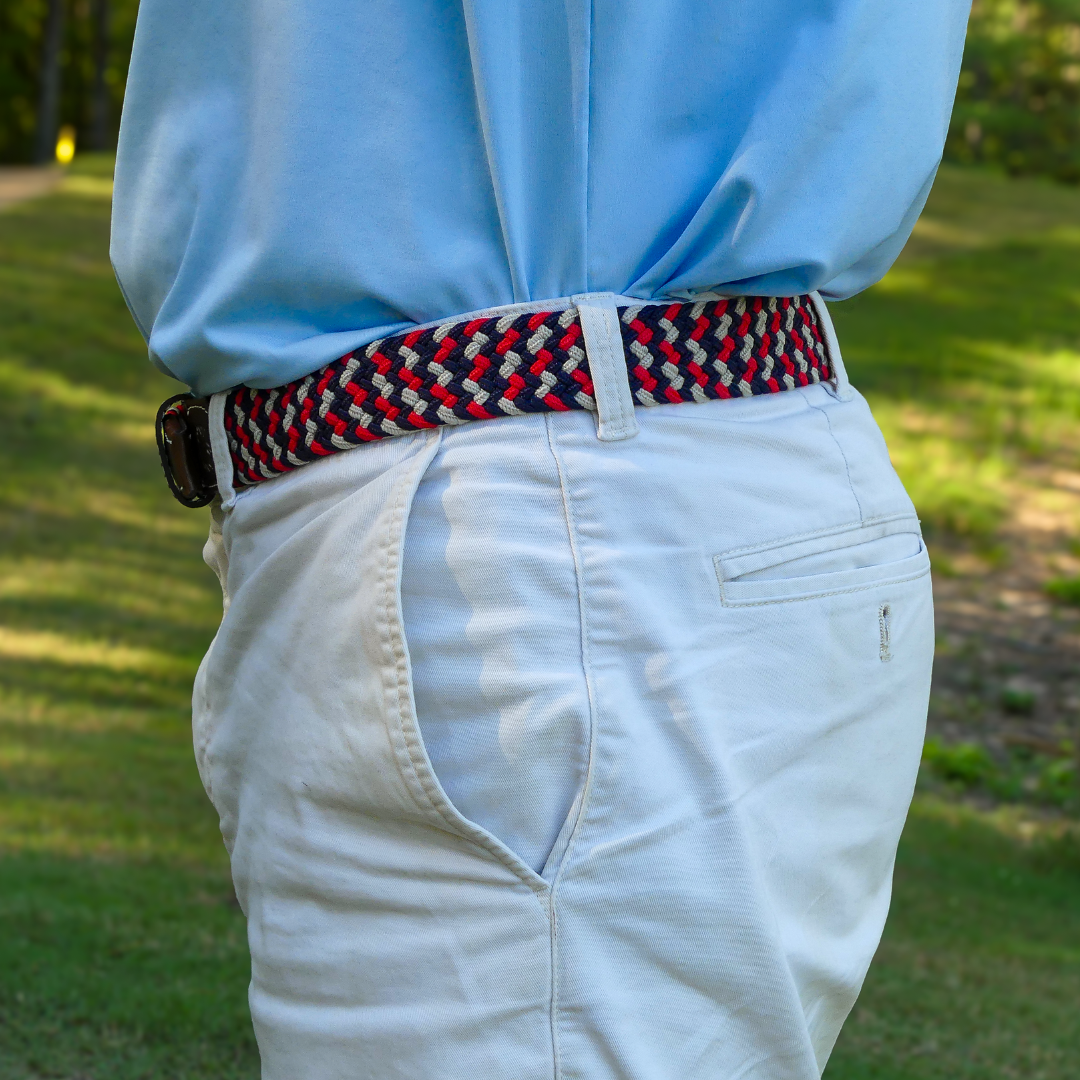 The Oxford Two Toned Woven Elastic Stretch Belt