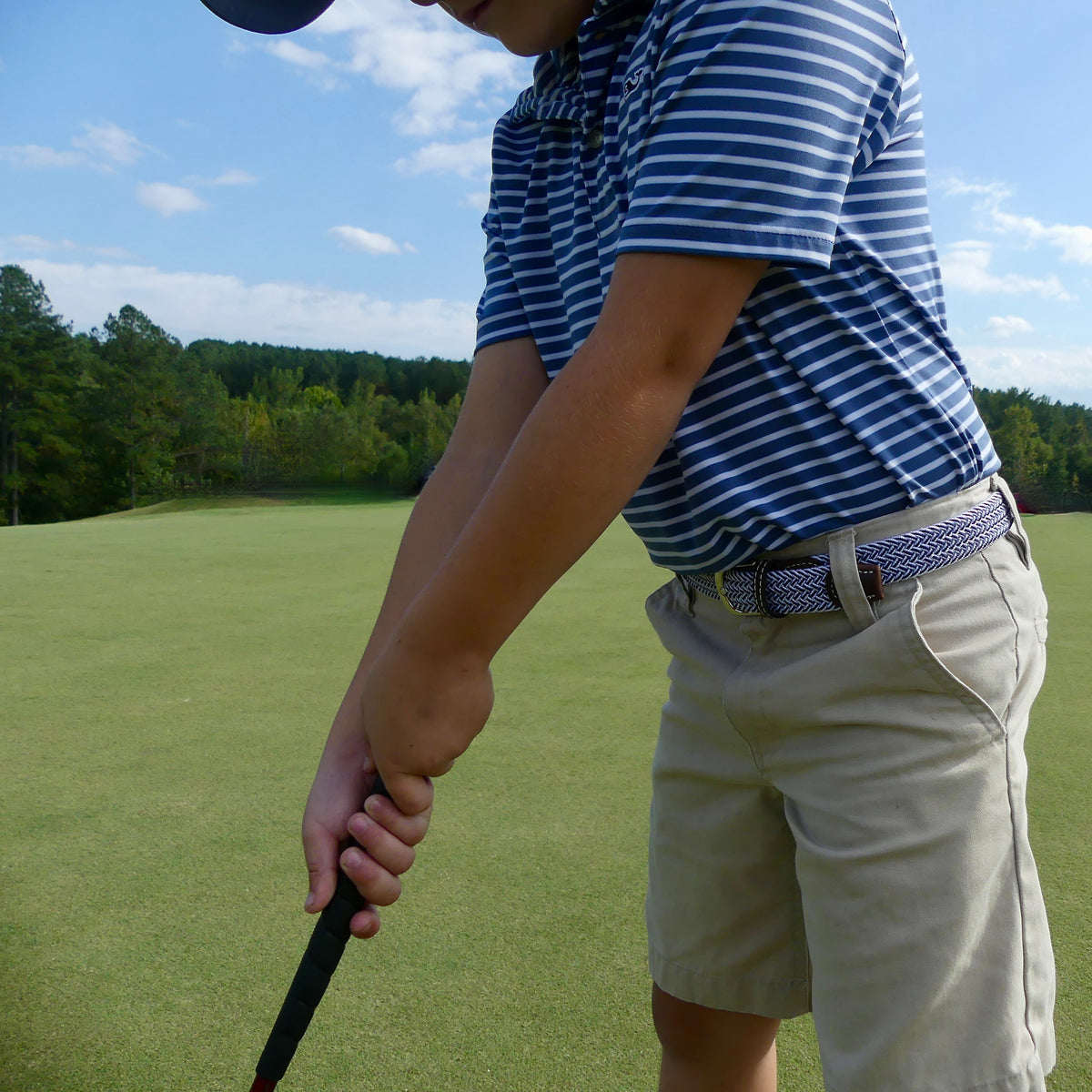 The Lil' Riviera Kid's Herringbone Woven Stretch Golf Belt