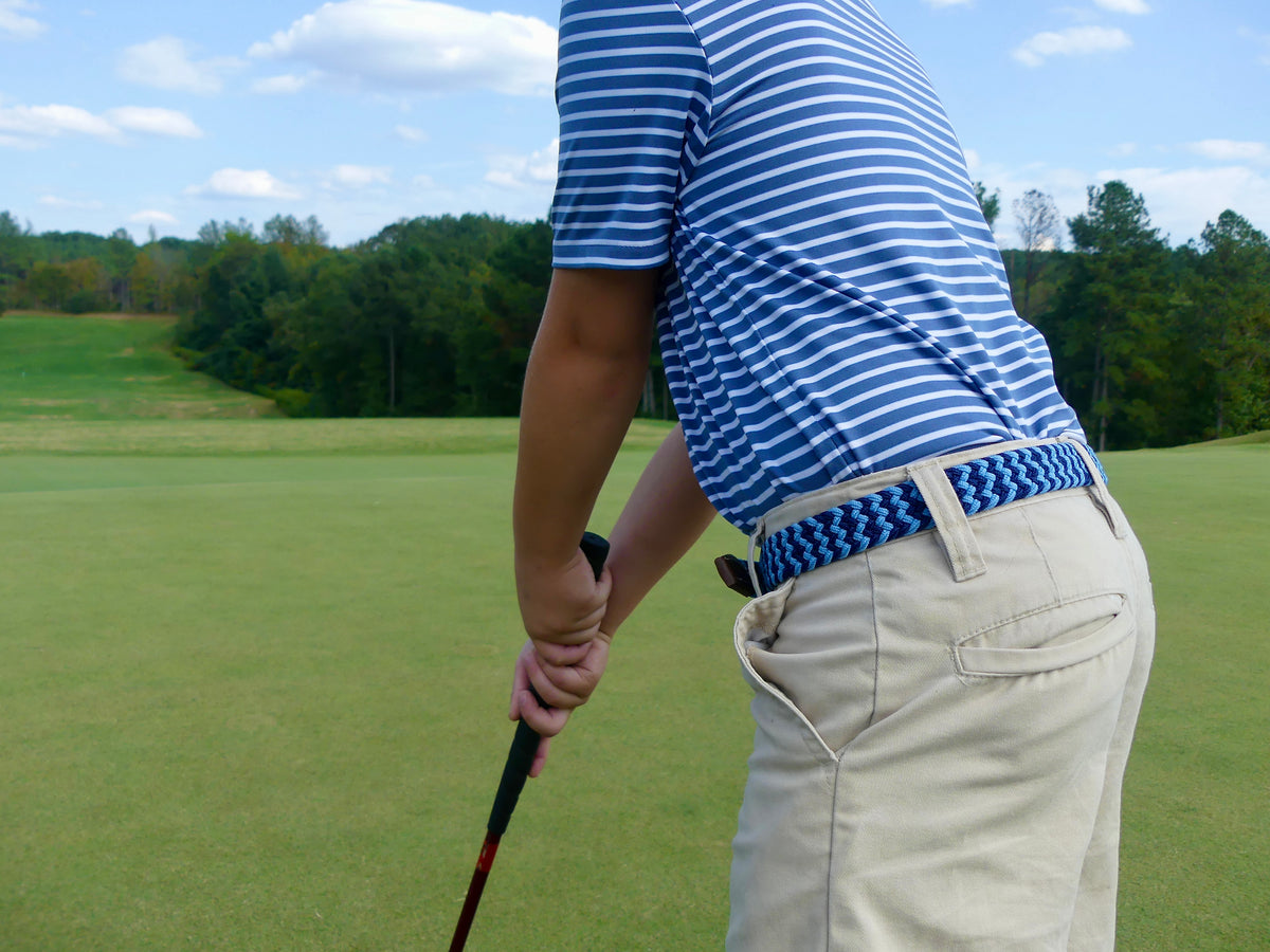 The Lil' Nantucket Kid's Herringbone Woven Stretch Golf Belt