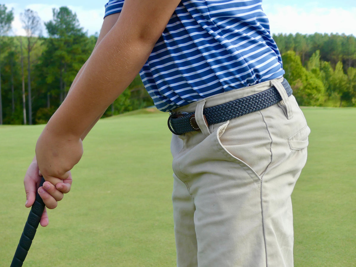 The Lil' Scottsdale Kid's Herringbone Woven Stretch Golf Belt