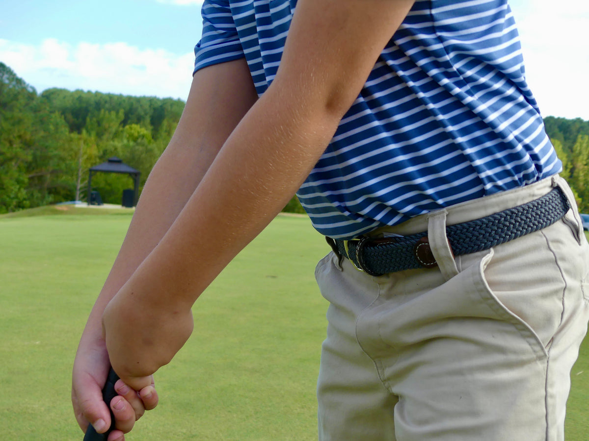 The Lil' Scottsdale Kid's Herringbone Woven Stretch Golf Belt